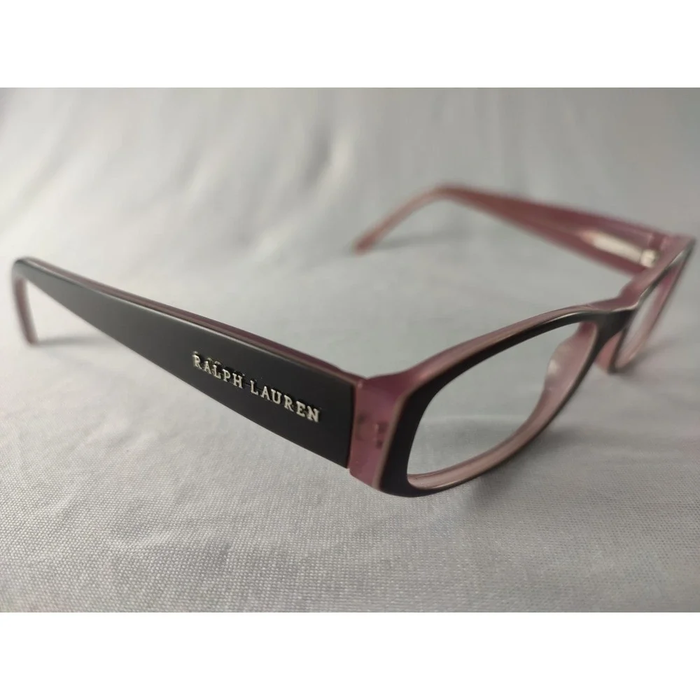 Ralph Lauren Eyeglass‎ Frames Women 48-18 Black Pink Rectangular Italy